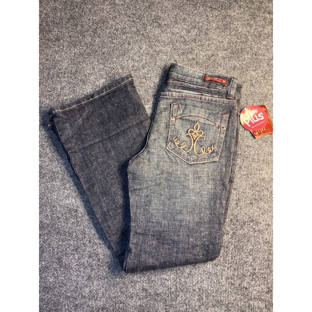 Soul Underground Bootcut Jeans‎ Girls Plus 10.5 Gray Double Stitch Dark Wash
